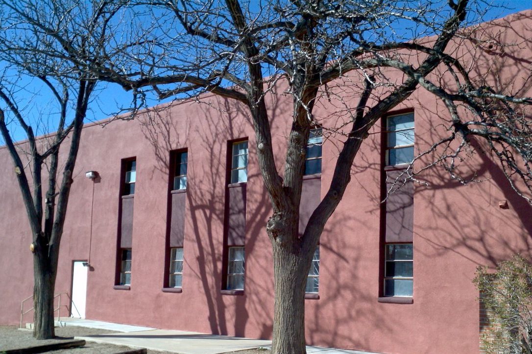 Church building with a red synthetic stucco finish over spray foam exterior walls